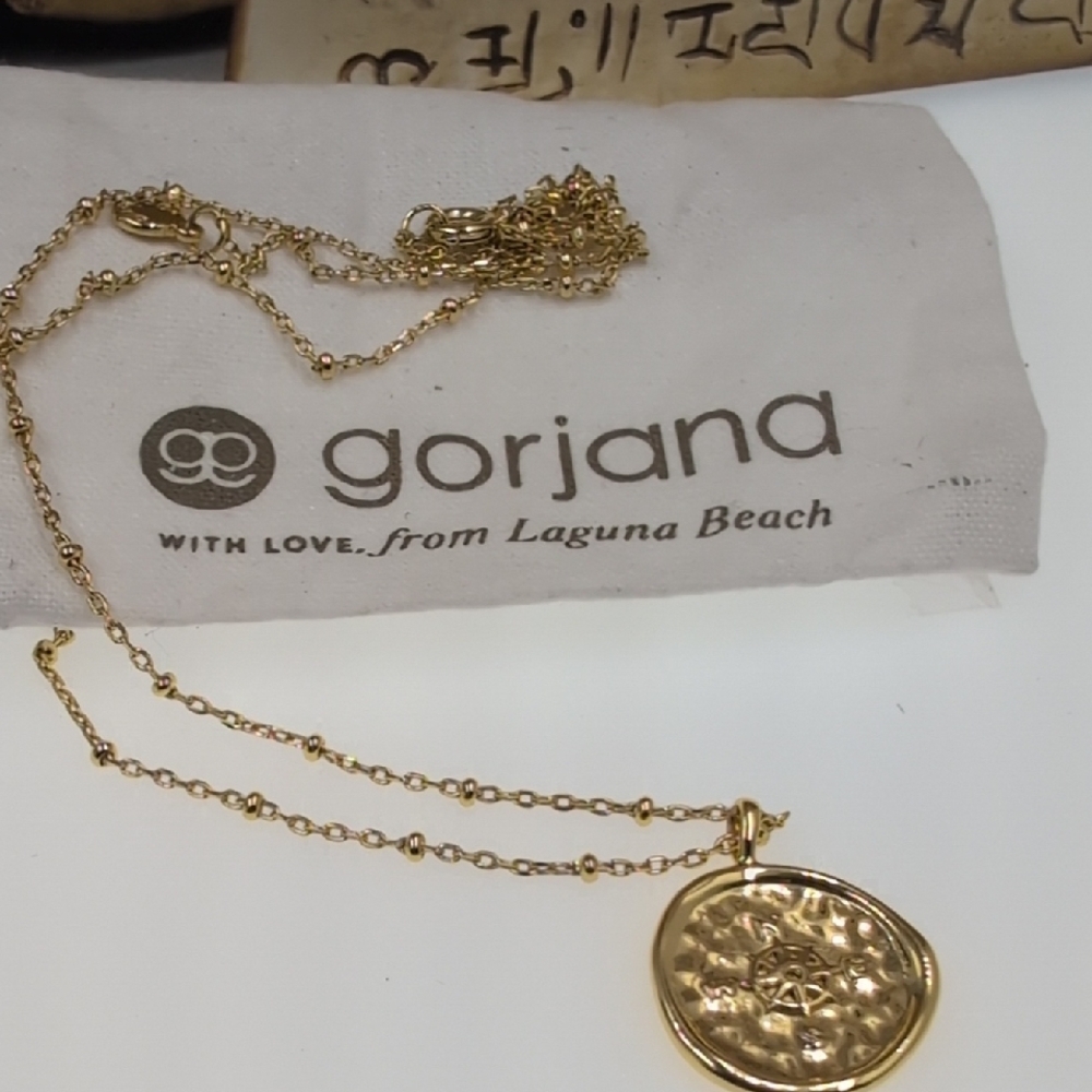 Gorjana Light Gold Compass Coin Necklace A5